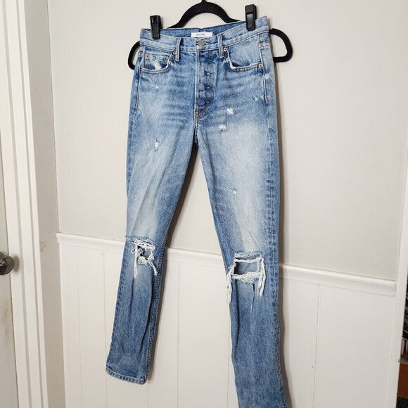 GRLFRND Karolina Distressed Jeans in Treasure Wash - Picture 1 of 9